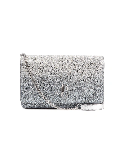 Jimmy Choo Palace Shoulder Bag In Peppermint Color In Silver/dusk Blue