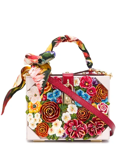 Dolce & Gabbana Dolce&gabbana Floral Embellished Dolce Box Bag In Pink