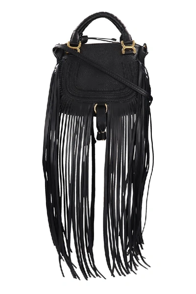 Chloé Mercie Shoulder Bag In Black Leather