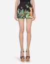 DOLCE & GABBANA SHORTS IN DRILL WITH TROPICAL JUNGLE PRINT