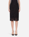 Dolce & Gabbana Lace Scalloped-hem Midi Skirt In Black