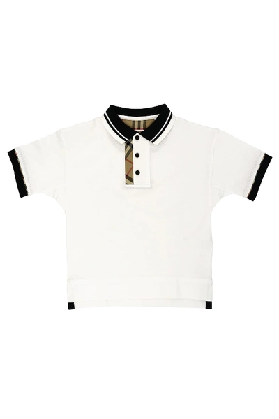 Burberry Kids' Vintage Check Polo T-shirt In White