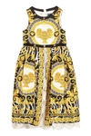 YOUNG VERSACE PRINTED TWILL DRESS,11301629