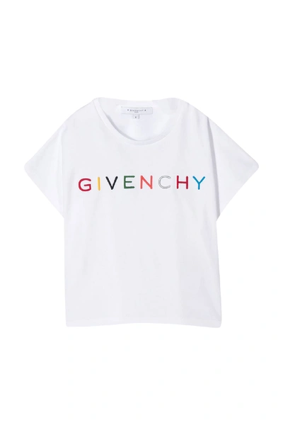 Givenchy Kids' Embroidered Logo Cotton T-shirt In White