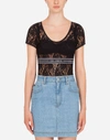 DOLCE & GABBANA LACE TOP WITH BRANDED ELASTIC