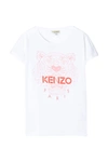 KENZO T-SHIRT WITH PRINT,KQ10258 01P OPTIC WHITE