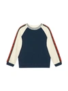 GUCCI BLUE AND WHITE SWEATSHIRT WITH RED SIDE BANDS,11312601