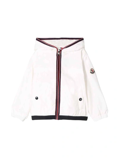 Moncler Babies' Anton Stripe Detail Logo Patch Jacket In White