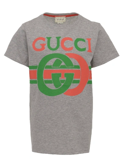 Gucci Kids' T-shirt Junior In Light Grey/multic