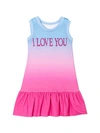 Alberta Ferretti Teen Sleeveless Multicolor Dress In Turchese/fucsia