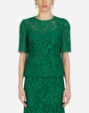 DOLCE & GABBANA SHORT-SLEEVED LACE TOP