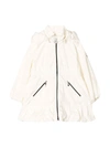 MONCLER WHITE PARKA WITH RUFFLES,11354267