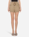 Dolce & Gabbana Panama Shorts With Drawstring In Brown