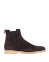 Common Projects Brown Brushed Suede Chelsea Boots In Dark Brown