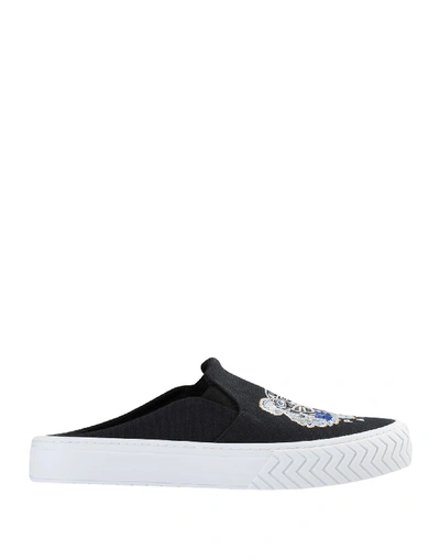 Kenzo Embroidered-logo Sneakers In Black