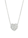ROBERTO COIN Tiny Treasures 0.15 TCW Diamond and 18K White Gold Heart Pendant Necklace