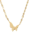 LANA GIRL WOMEN'S 14K YELLOW GOLD TINY BUTTERFLY PENDANT NECKLACE,0400011612791