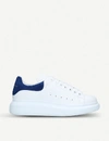Alexander Mcqueen Runway Leather And Suede Platform Trainers In White%2fnavy