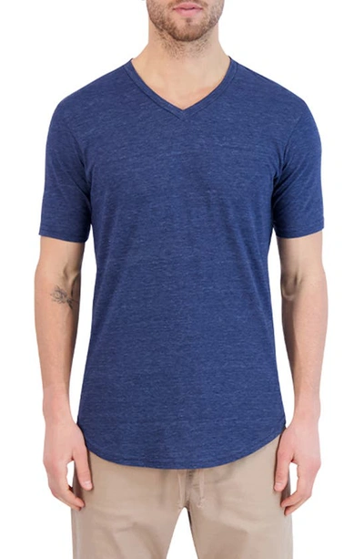 Goodlife Overdyed Tri-blend Scallop V-neck T-shirt In  Navy