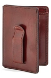 Bosca Old Leather Front Pocket Id Wallet In Dark Brown