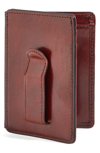 Bosca Old Leather Front Pocket Id Wallet In Dark Brown