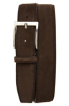 To Boot New York Suede Belt In Suede Alaska Dark Brown