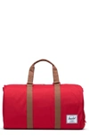 Herschel Supply Co Novel Duffle Bag In Red/saddle Brown