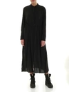 WOOLRICH DRAWSTRING SHIRT DRESS IN BLACK