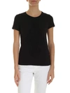 DONDUP TONE-ON-TONE EMBROIDERY T-SHIRT IN BLACK