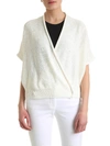 PESERICO MICRO SEQUINS CARDIGAN IN WHITE