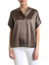 PESERICO DARK BEIGE BLOUSE