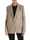 SIMONETTA RAVIZZA DOVE GRAY NAPPA LEATHER GIULIAS BLAZER