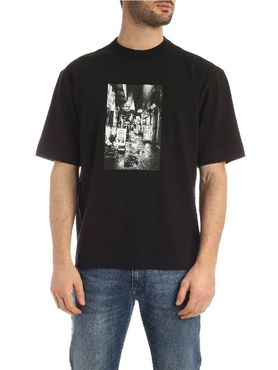 Y-3 Black 'alleyway' T-shirt With Print