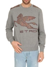 ETRO SWEATSHIRT IN MELANGE grey WITH PAISLEY PEGASO,1Y101 8280 003