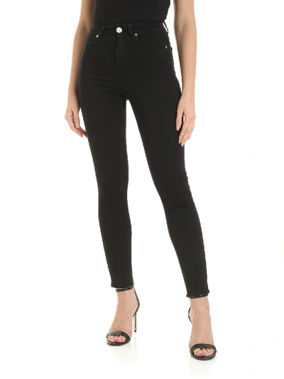 Gaelle Paris Logo Skinny Fit Jeans In Black