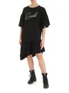 GAELLE PARIS RHINESTONES SIGNATURE LOGO DRESS IN BLACK