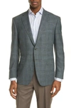 CANALI CLASSIC FIT CHECK WOOL BLEND SPORT COAT,BF01052801L13290Z