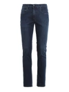 Fay Jeans Slim Stretch Light Used Jeans With Bull Pockets In Blue