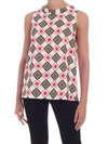 ASPESI GEOMETRIC PATTERN TOP IN CREAM COLOR,5605 G225 60397