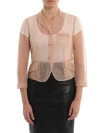 RED VALENTINO POINT D'ESPRIT TULLE CROPPED JACKET IN PINK