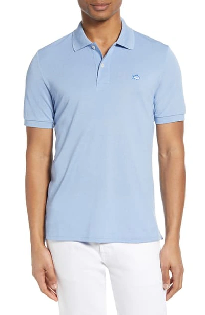 Southern Tide Skipjack Performance Pique Polo In Heather Hurricane Blue