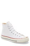 Converse White Canvas Chuck Taylor Hi Sneakers In White/ Garnet/ Egret