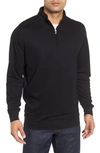 Peter Millar Comfort Interlock Quarter Zip Pullover In Black