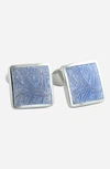David Donahue Paisley Sterling Silver Cufflinks In Silver / Blue