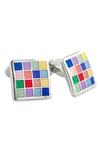 David Donahue Sterling Silver Cuff Links In Silver / Multi
