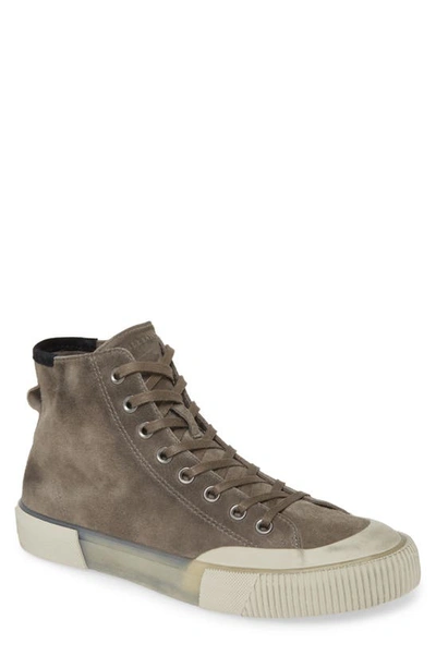 Allsaints Men's Dumont High-top Suede Sneakers In Slate