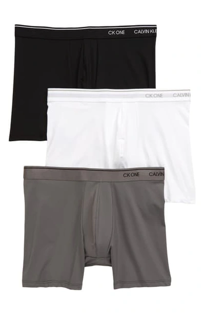 Calvin Klein Ck One 3-pack Micro Boxer Briefs In White Black Grey Sky