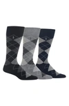 Polo Ralph Lauren Argyle Dress Sock 3-pack In Grey, Navy, Black