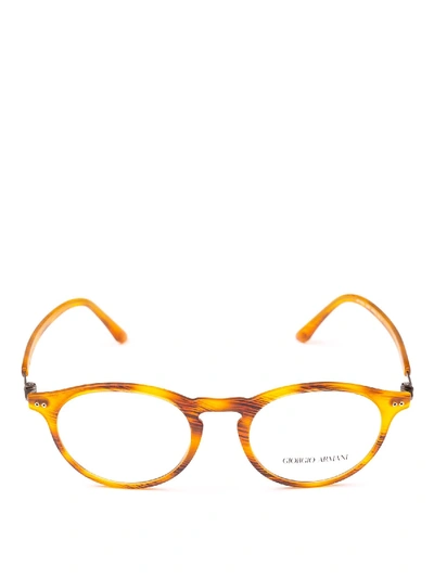 Giorgio Armani Matte Amber Acetate Trousero Eyeglasses In Yellow