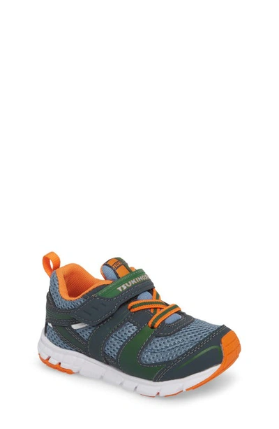 Tsukihoshi Kids' Velocity Washable Sneaker In Charcoal/ Sea